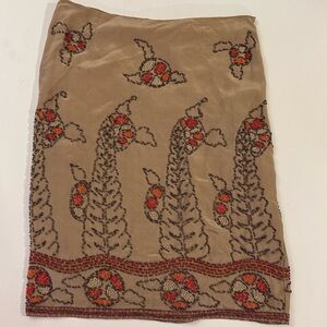 Vintage Ralph Lauren Beaded Silk Skirt